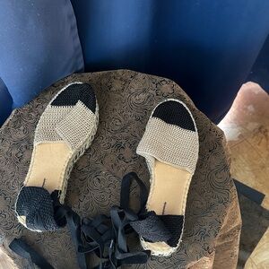 Free People Black and Tan Espadrilles